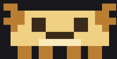 The axolotl desktop form in golden pixel art